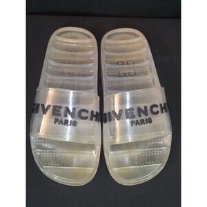 Givenchy Paris Jelly Slides Clear Translucent Sliders Pool Beach Sandals Size 40